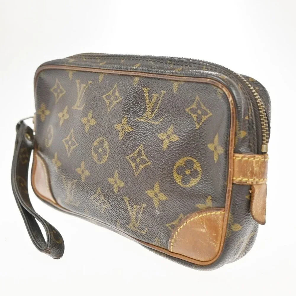 LOUIS VUITTON Marly Dragonne PM Clutch Hand Bag Monogram Leather M51827 04KC150 - Picture 2 of 14